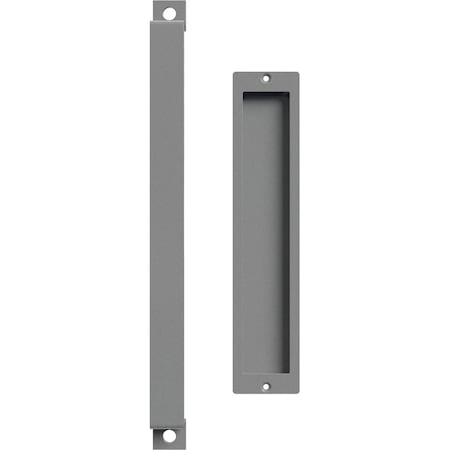 Ekena Millwork 16" Pull Handle & 12" Flush Pull for 2 1/4" Doors, Flint Gray GB6001PP51612FG